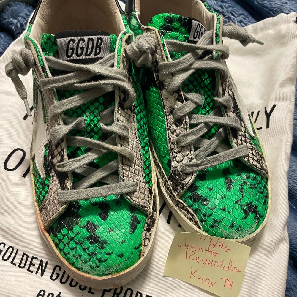 Green Snakeskin Sneakers 36